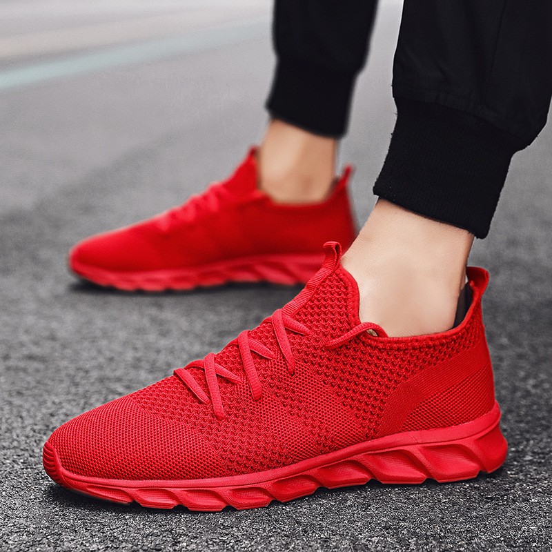 Large Size 47 Men's Shoes 2023 Summer Flying Woven Mesh Student Casual Casual